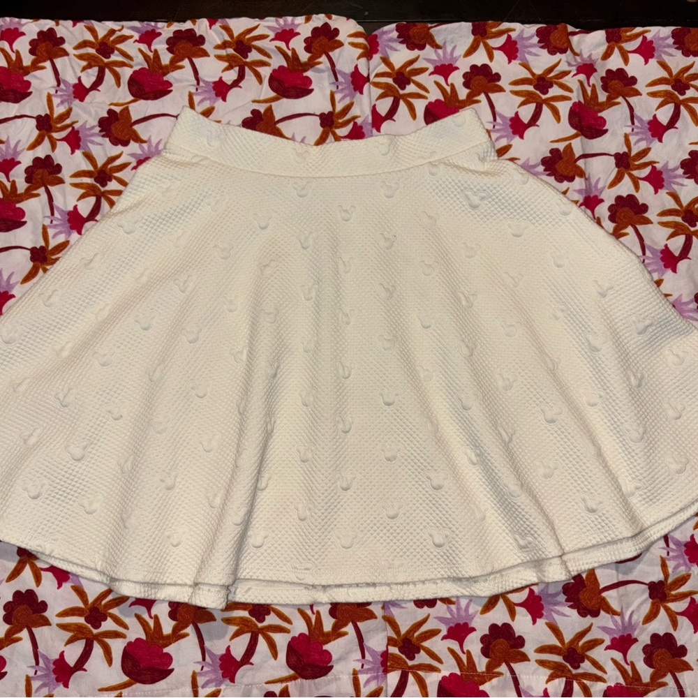 LC Lauren Conrad Disney White Textured Skater Skirt